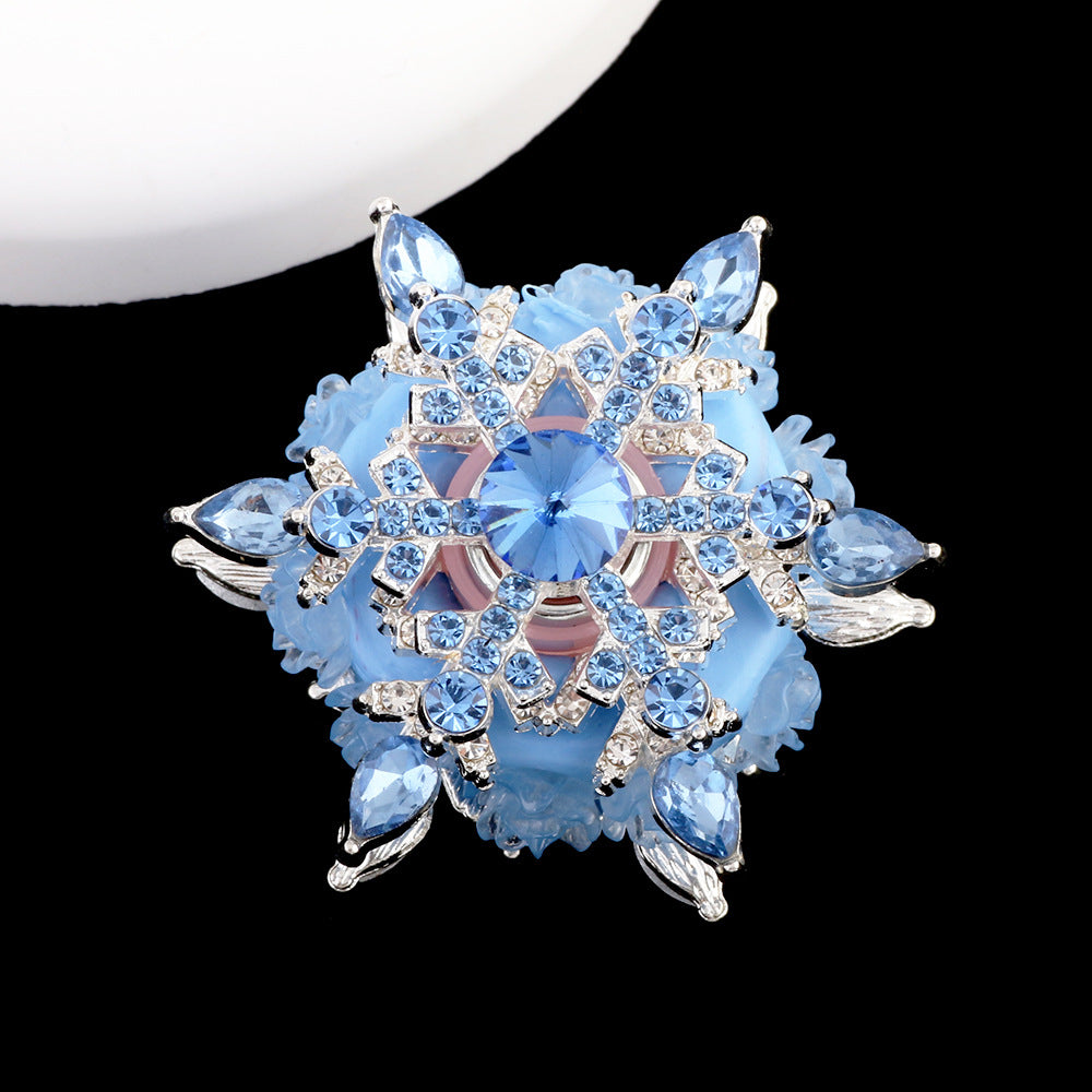 Wholesale Double-sided Snowflake Transfer Alloy Clay Drill Ball Straight Hole Beads DIY Accessories